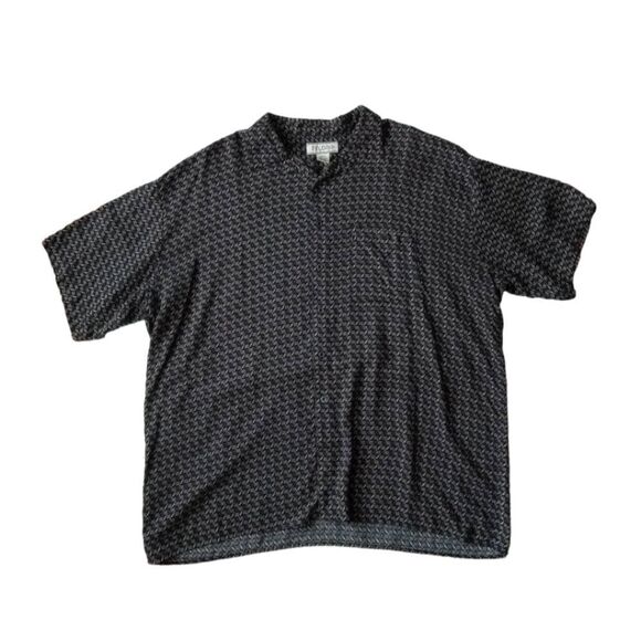 Feldini Black & Blue Geometric Print Lightweight Button Up Shirt Men's Size XXL - Picture 1 of 12